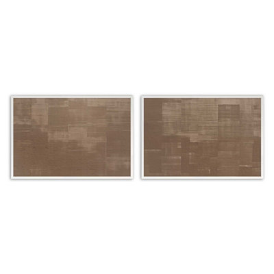 Sienna Squares Set of 2 Prints in a Black Frame, 11" x 14"