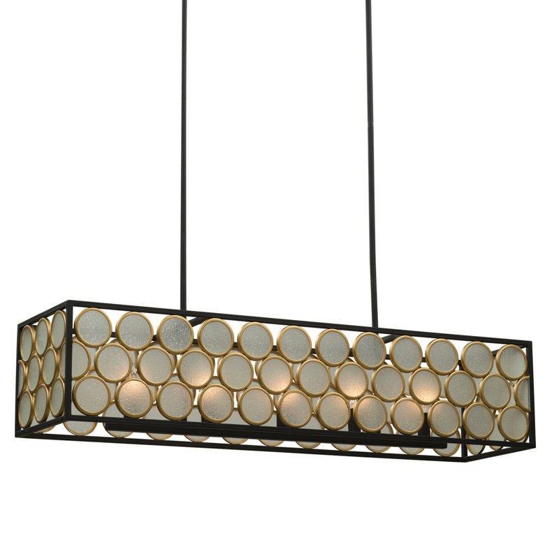 Corsa 5 LT Matte Black w Gold Linear Pendant Kalco