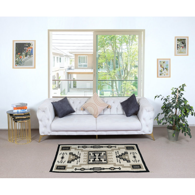 Navajo Storm Pattern Flat-weave Kilim Rug. 100% Wool