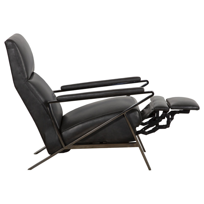 Infinity 28.25" Wide Genuine Leather Manual Standard Recliner, Brushed Nickel, 1181 Pearl