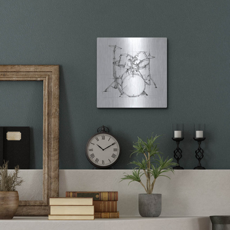 «Drum Sketch» par Ethan Harper, H 12 po x l 12 po