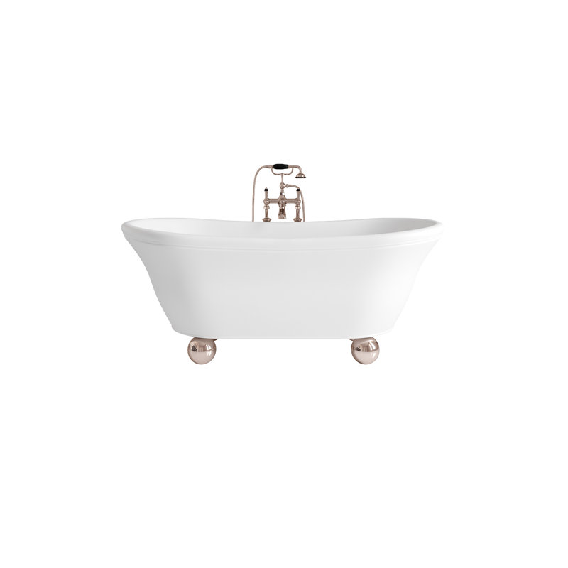 Aurora Bijoux 67.38'' L Soaking Bathtub, Polished Nickel