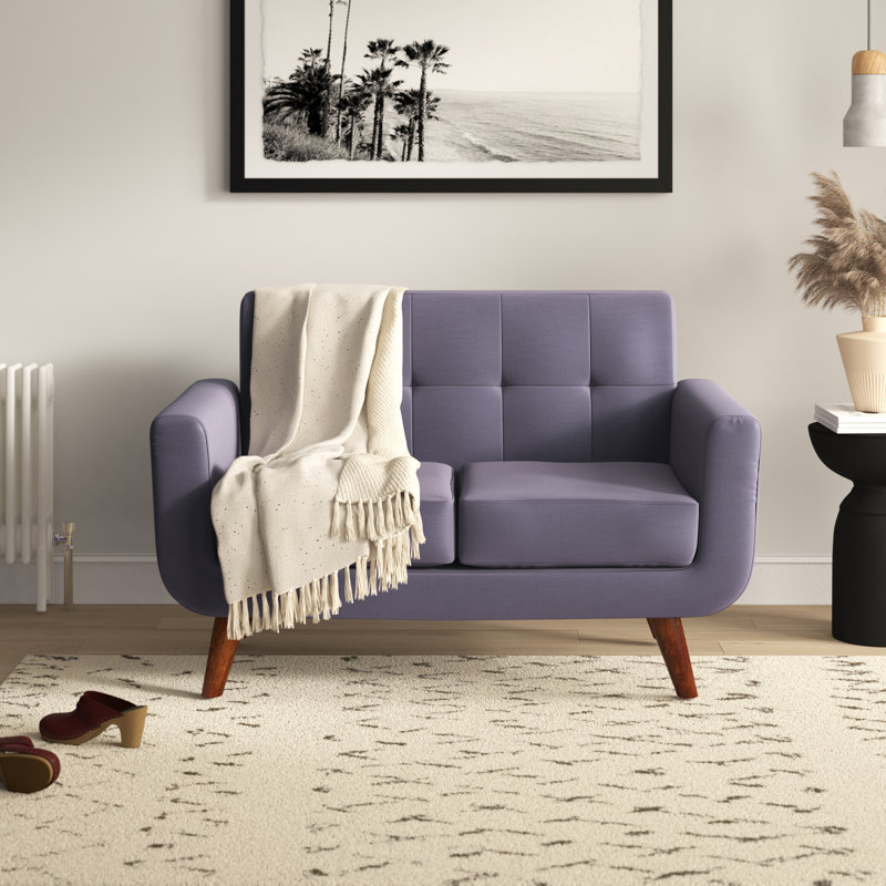 Esmai Upholstered 51'' Loveseat, Payne's Gray Linen