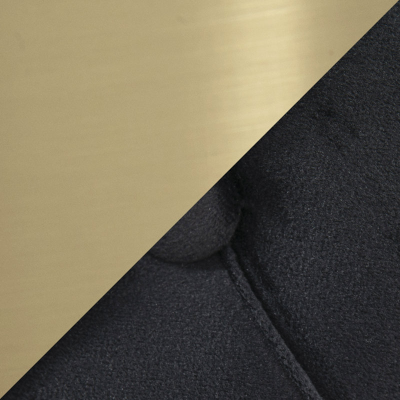 Repose-pieds rond avec rangement en velours 15,75 po, Noir