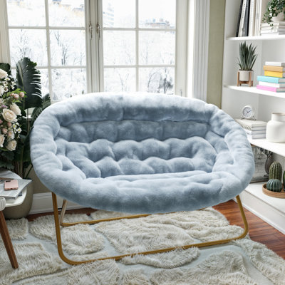 Folding Double Saucer Chair With Steel Frame