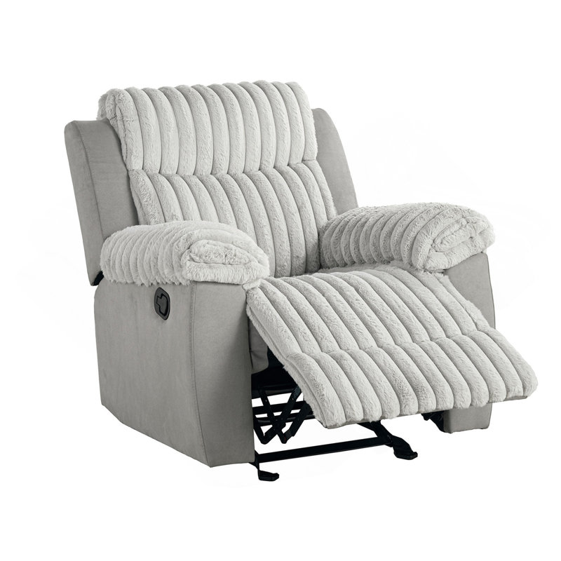 Fauteuil oscillant inclinable manuel transitionnel de style transitionnel gris, Gris