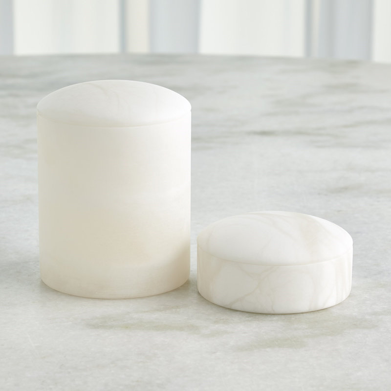 Gala Alabaster Canister-Short, White