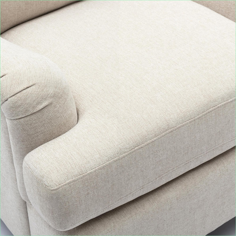 Fauteuil d'appoint rembourré brun clair Candor brun (avoine de mer), siège pour adulte dans la chambre du salon, Beige
