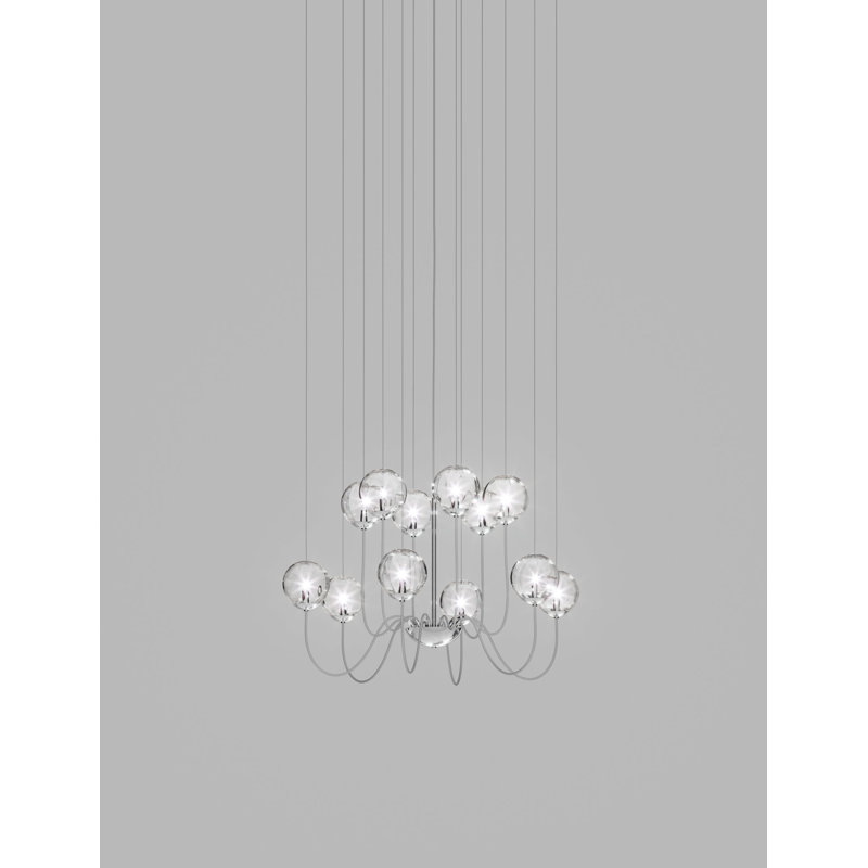 Puppet Suspension 12P Multicolor 1 Glossy Chrome G9 Ul, Crystal Transparent, Glossy Chrome