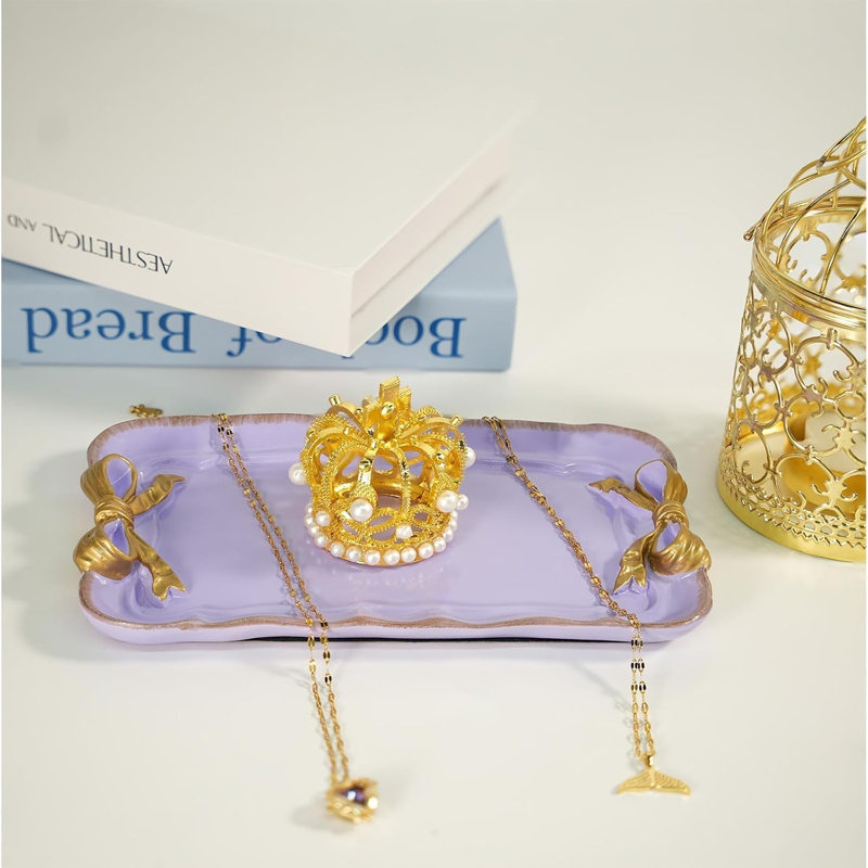Plateau à bijoux mauve