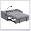 Canapé-lit futon moderne en velours avec lit gigogne, dossier inclinable réglable, coussins décoratifs et poches pour le salon, canapé-lit convertible 3-en-1-1554121185