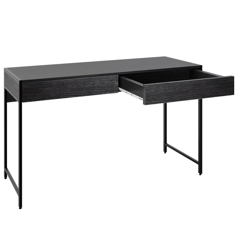 Bureau d'ordinateur avec tiroirs Stonesby, Noir