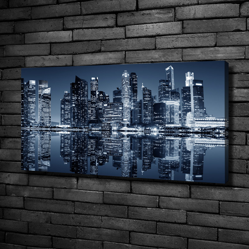 Singapore By Night - No Frame Print on Canvas