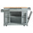 Fluted Kitchen Island with Trash Can Storage Cabinet, Power Outlet, Internal Storage Rack, Rolling Kitchen Islands on 5 Wheels with 3 Drawer, 3 Open Side Racks for 10 Gallon Garbage Bin-797836663
