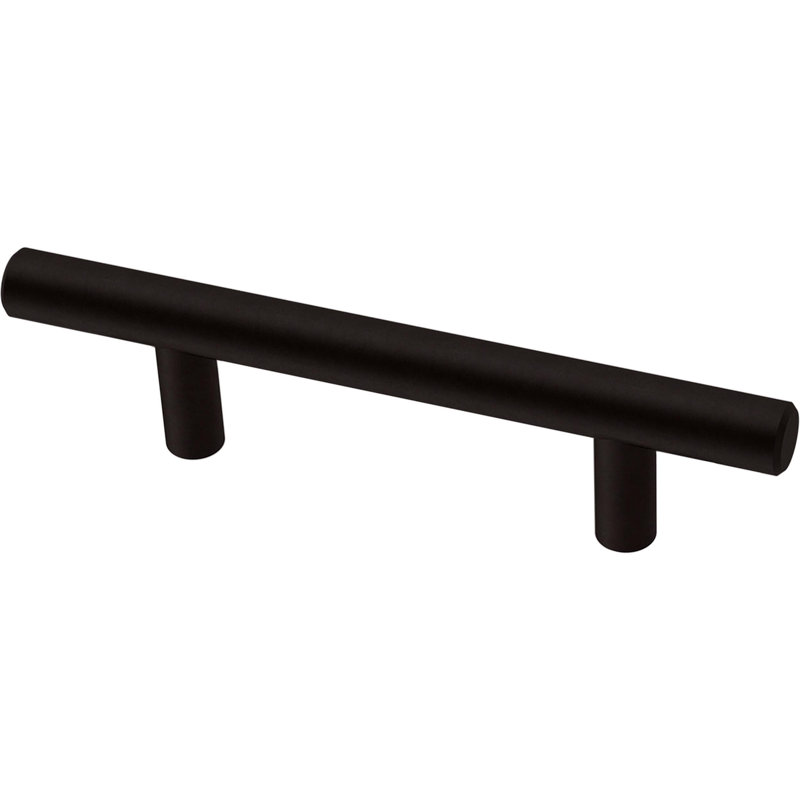Matte Black Modern Brass Bar Cabinet Handles 3" Center to Center