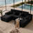 Cloud 104" U-Shape 3 Piece Modular Sectional Sofa Black with Right Chaise No Assembly Required