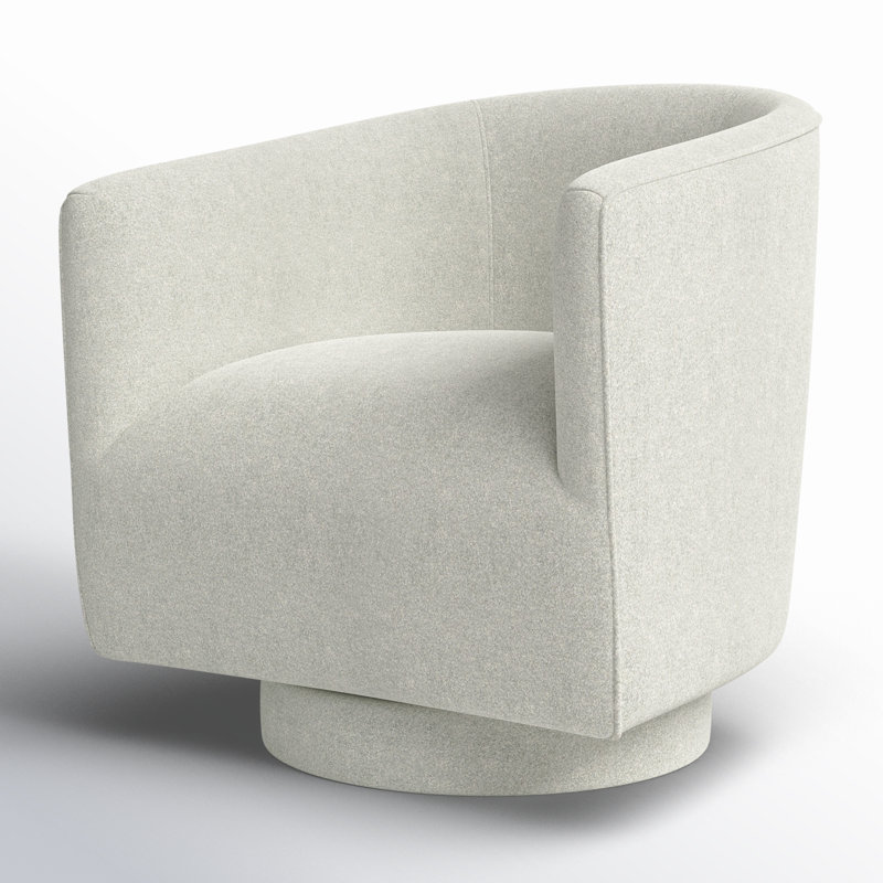LeeRoy 29'' Wide Swivel Armchair, Lunar White Fabric
