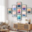 Ensemble de galerie d'art mural encadré, montagne et ciel, silhouette colorée, art sauvage moderne pour chambre à coucher, salon, bureau - 11 po x 14 po x 9 blanc-116741689-116741693