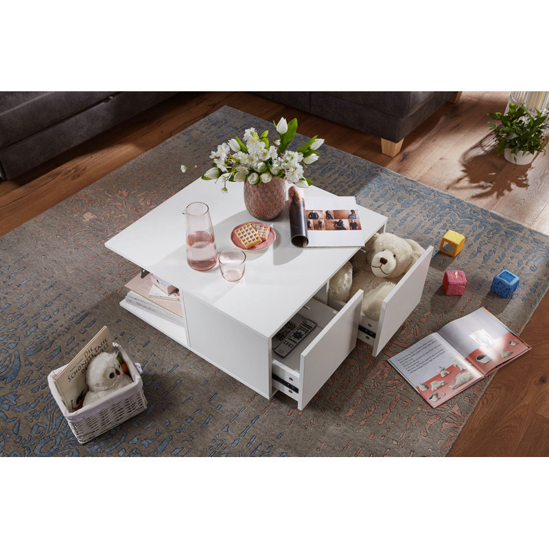 Varuna Block Coffee Table with Storage, White