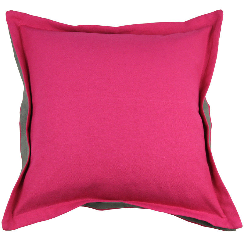 Square Cushion Cover, 60 x 60cm, Fuchsia Pink/Grey