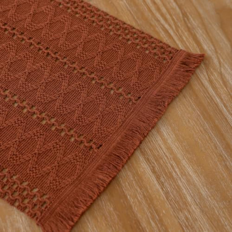 Fall Thanksgiving Boho Macrame Table Runner 12x72 Inch
