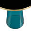 Table de bout ronde 19 po avec plateau en verre fritté et bordure en or brossé et base en verre trempé-125120048-109375855