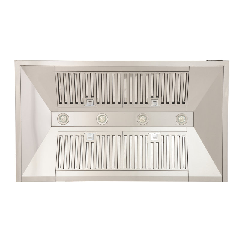 30" Professional 900 CFM Ducted Wall Mount Range Hood in Stainless Steel with Remote Control Included, 48in