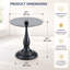Table d'appoint ronde vintage avec plateau en verre trempé, parfaite pour le salon et la chambre à coucher, durable et élégante