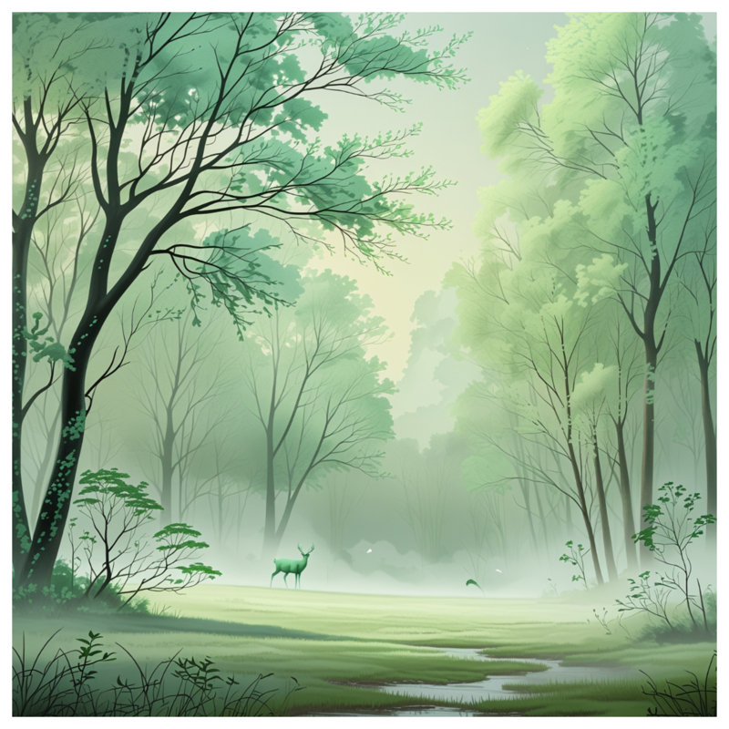 Rideaux de douche Misty Forest, L 70 po x H 93 po