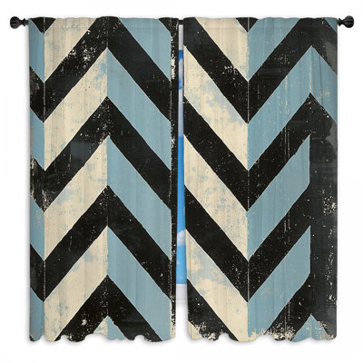 Chevron Window Curtains  Pattern Industrial Drapes - 2 Panels