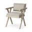 Chaise de salle à manger rembourrée grise en tissu à dossier ouvert-303254614-303254613