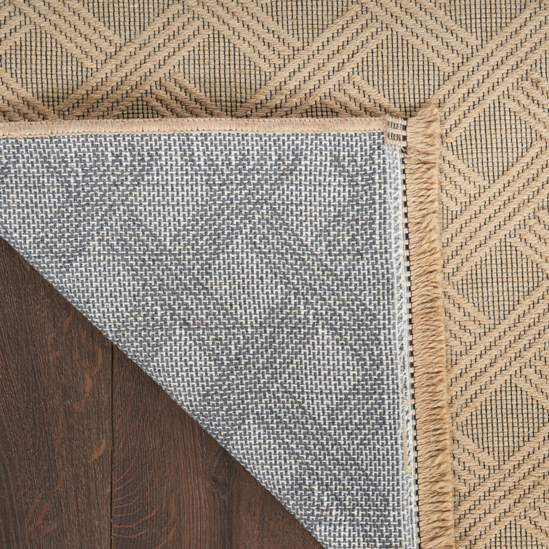 Tapis beige tissé à la machine Marlow, Rectangle 2 pi x 4 pi