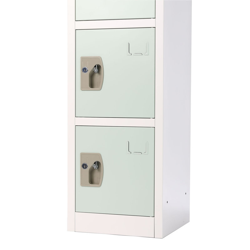 Misty Green Steel 6-Door Storage Locker with Key Lock
