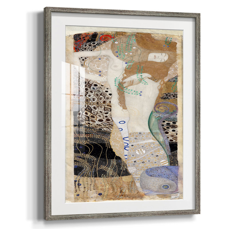 Gustav Klimt - impression encadrée, Argent patiné