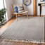 Tapis en laine / coton tissé à la main Brashear en ivoire / noir-1038006304