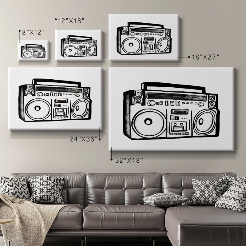 Toile tendue avec châssis Boombox, H 12 po x l 18 po