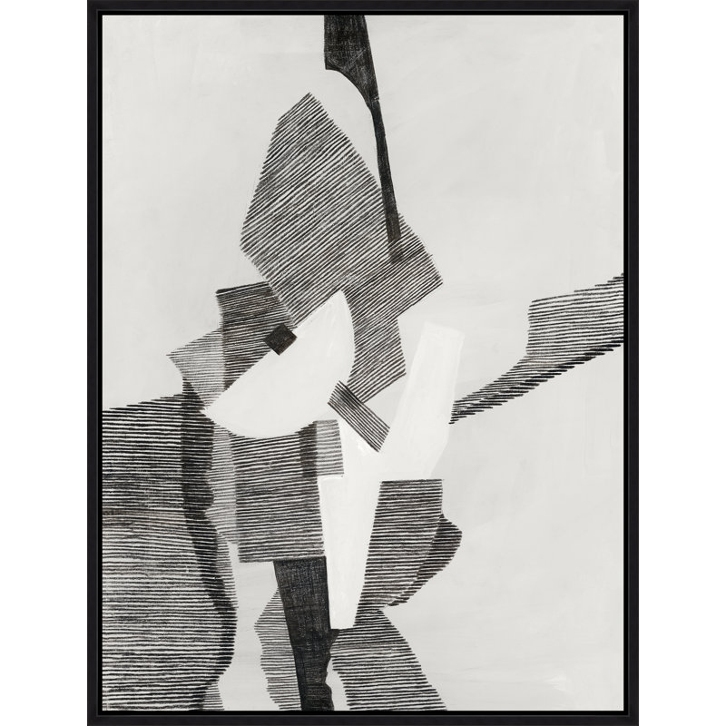 «Puzzled Shapes I» par Richard Ryder - peinture sur toile à cadre flottant