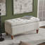 Rangement en lin beige - Structure solide, pour chambre à coucher, salon, espace supplémentaire d'entrée avec rangement pratique, compartiment caché
