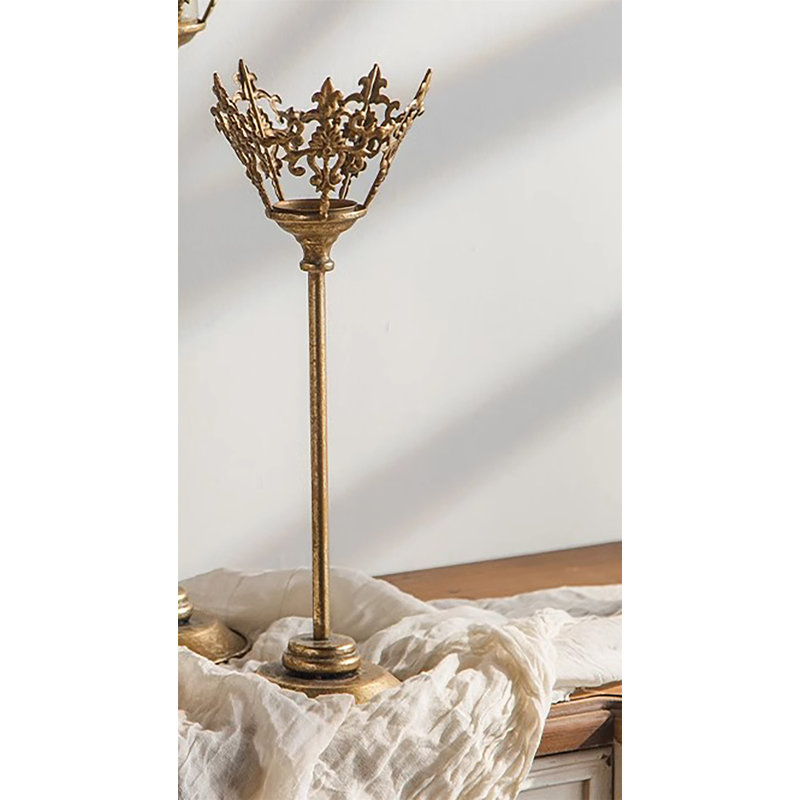 Bougeoir de table en métal, H 19,29 po x l 4,92 po x P 4,92 po