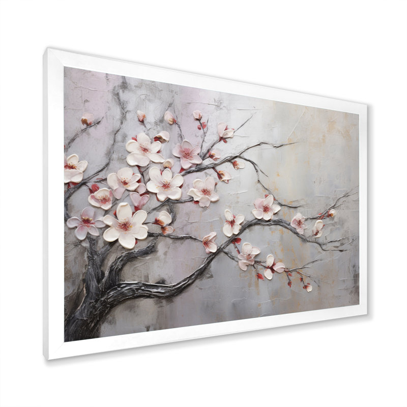 Fleur de pommier harmonie - impression, H 24 po x l 32 po x P 1 po, Cadre photo blanc