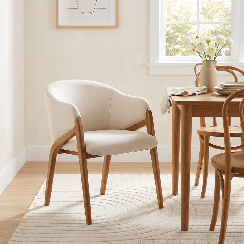 Coffey 18'' H Upholstered Walnut Armchair