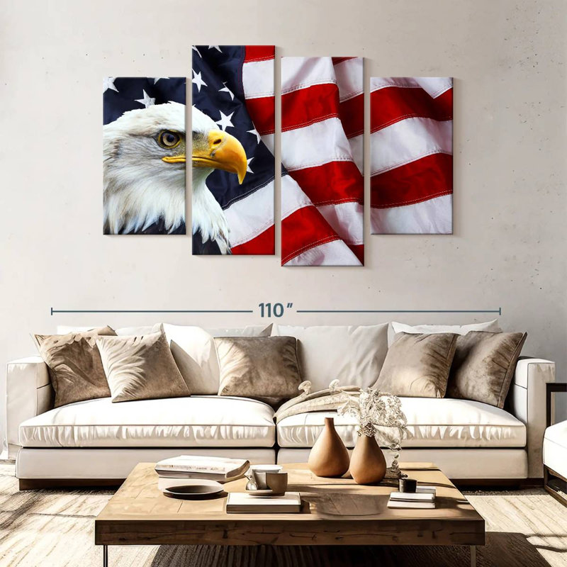 American National Bald Eagle, 54" H x 84" W