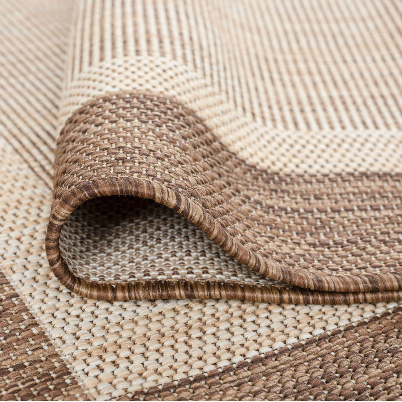 Tapis brun / crème Devon, Rond 7 pi 10 po