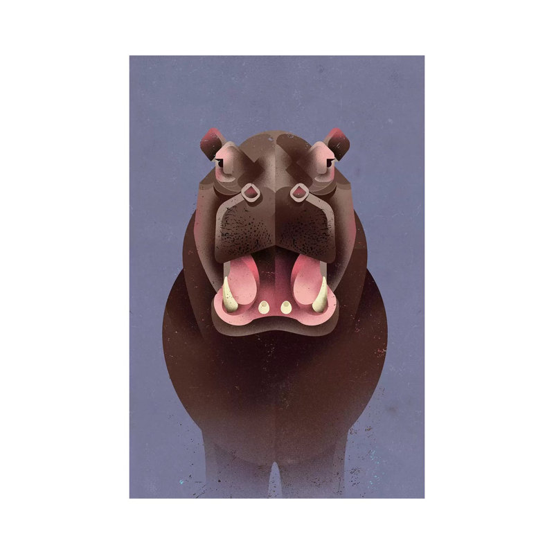 Hippo 1 Piece Wall Art on Canvas, 66.04 cm H x 45.72 cm W x 1.91 cm D, Wrapped Canvas