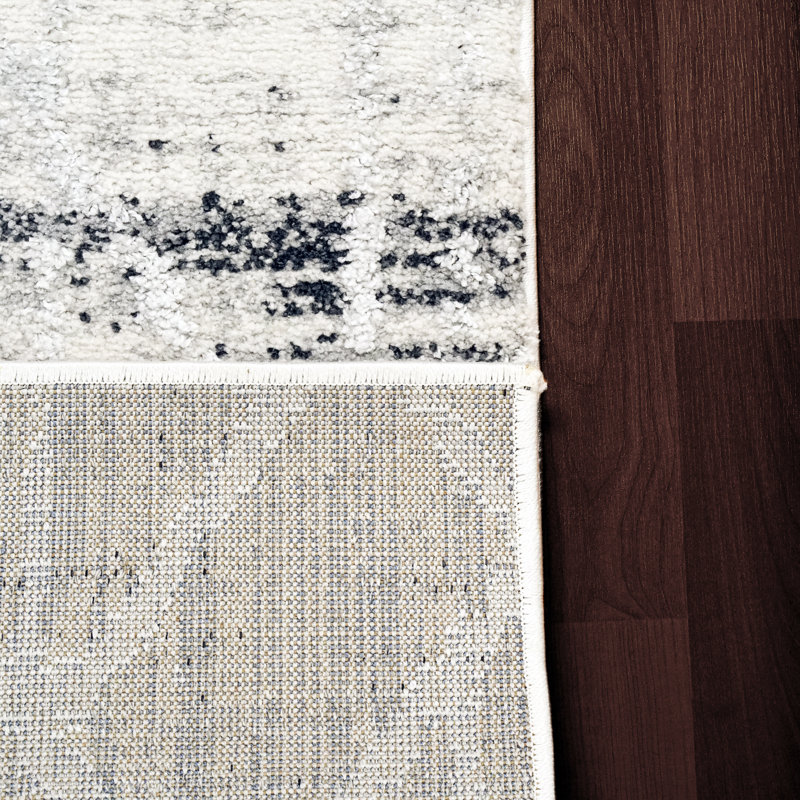 Tapis ivoire/gris Serafin, Rectangle 5 pi 3 po x 7 pi 7 po