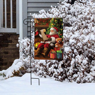 Naughty or Nice Santa Garden Flag