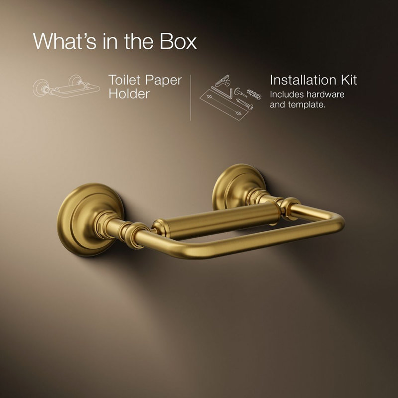 Artifacts® Pivoting Toilet Tissue Holder, Vibrant Brushed Moderne Brass
