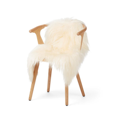 Solid Colour Sheepskin Hand Woven 70cm X 100cm Indoor / Outdoor Area Rug