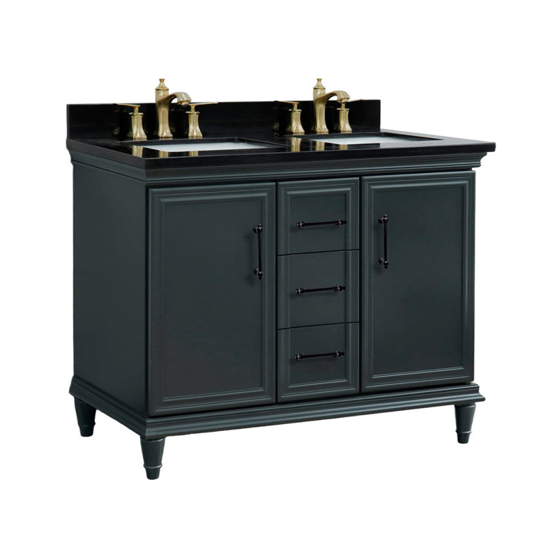Lavabo double 49 po galaxie et rectangulaire, Noir