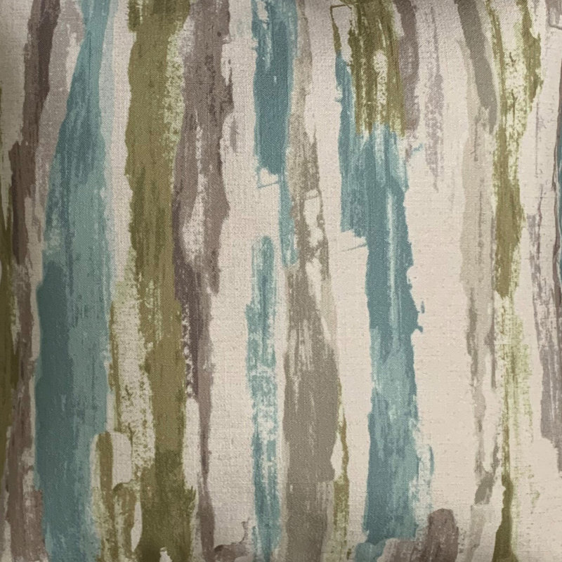Abstract Reversible Throw Pillow, 26" x 26", Aqua /Cream